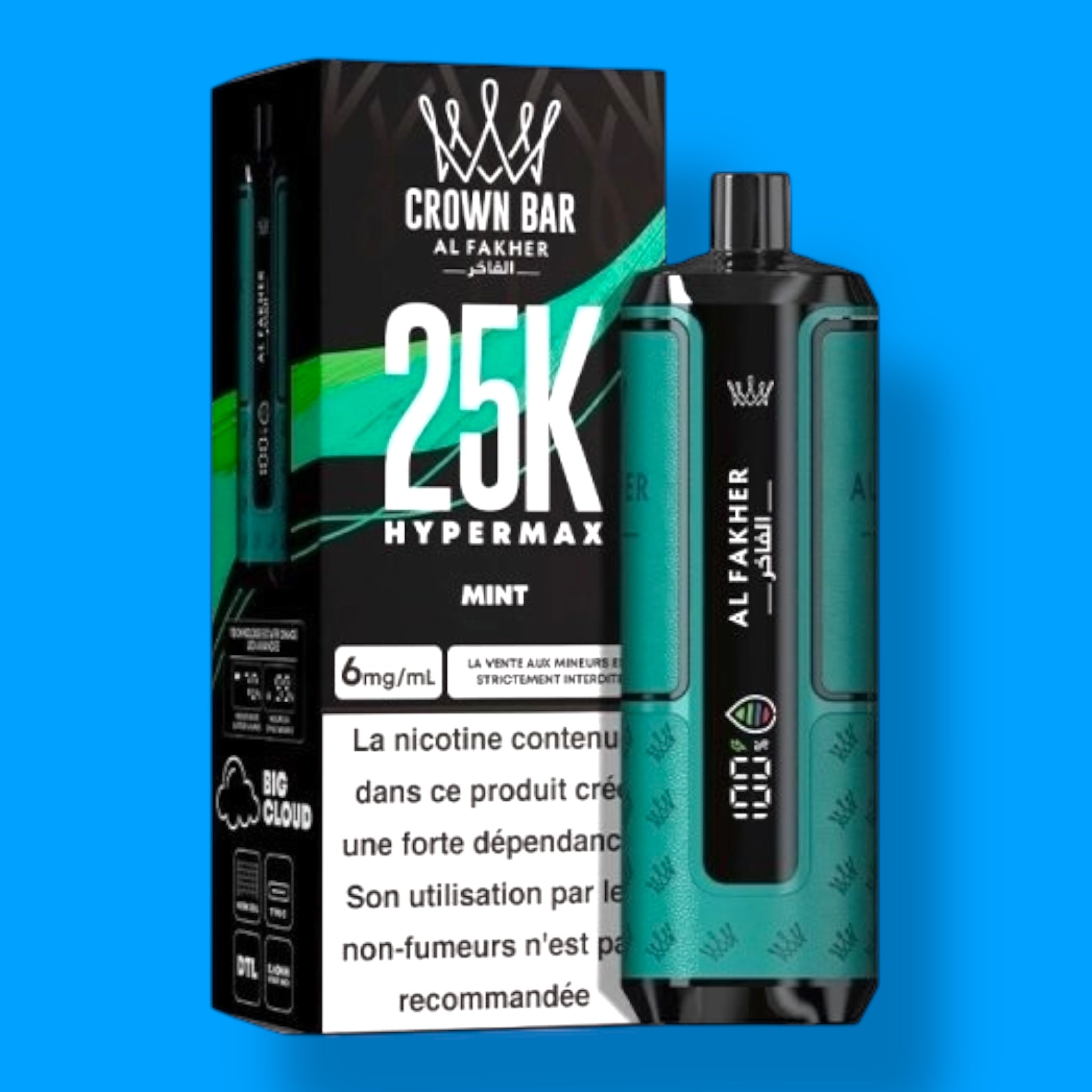Puff Al Fakher 25K Hyper Max Crown Bar | 25 000 bouffes Puff Al Fakher 25K Hyper Max Crown Bar | 25 000 bouffes