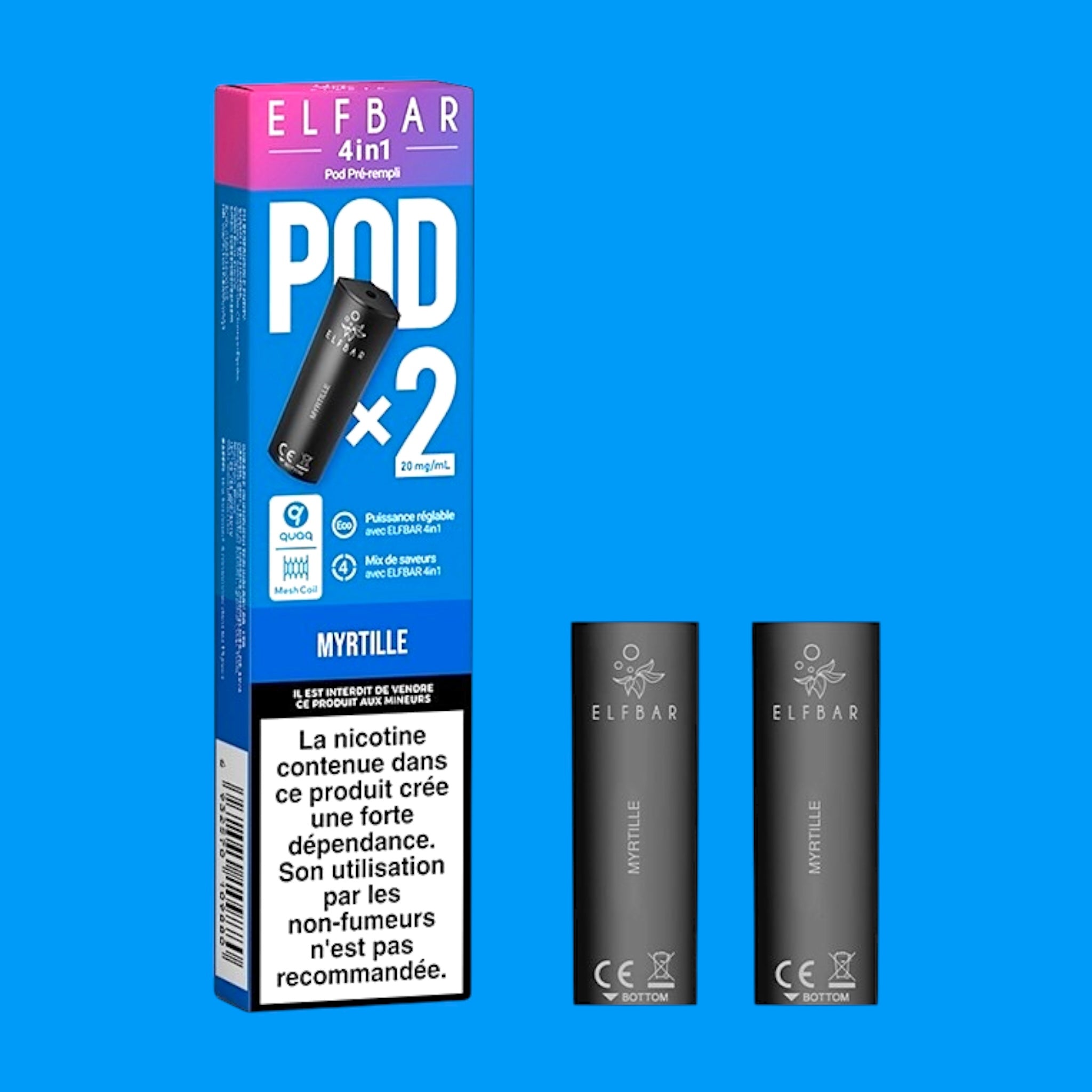 Pods Prremplis ELFBAR 4en1 2x Saveurs Premium | MellowInc Pods Prremplis ELFBAR 4en1 2x Saveurs Premium | MellowInc