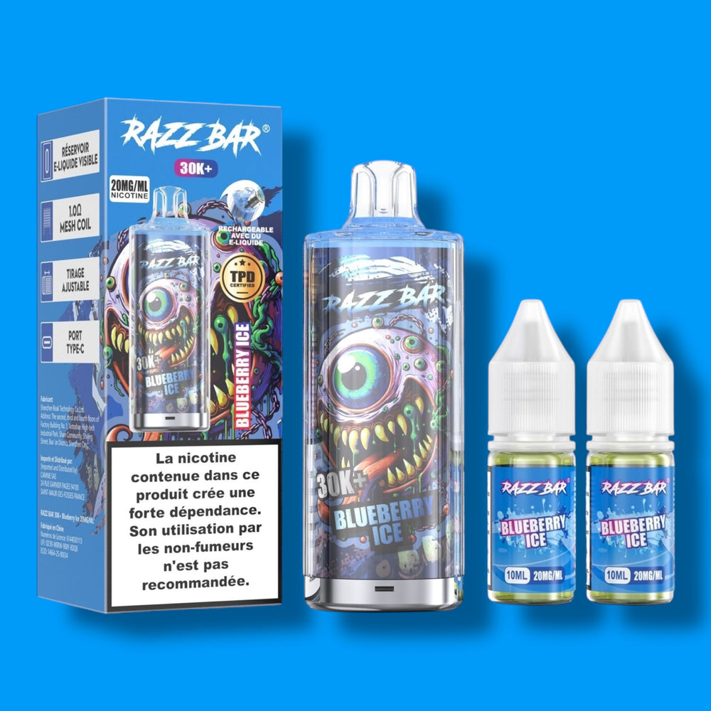 Puff RAZZ BAR 30K – Rechargeable jusqu’à 30 000 bouffées